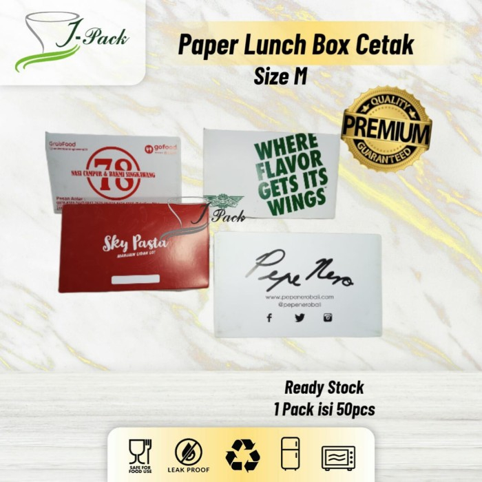 Paper Lunch Box M Cetak 1 (Satu) Warna 1/0
