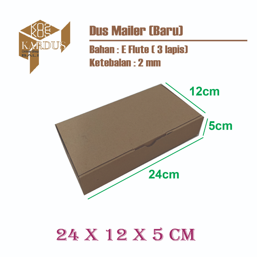 

Box Mailer Diecut / Box Pizza / Box Brownies / Kotak / Dus 24x12x5 cm