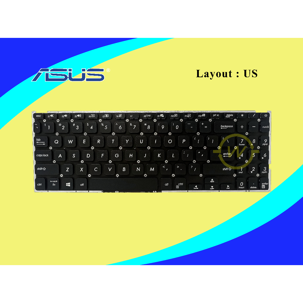 Keyboard Laptop Asus VivoBook 15 A509 A509F A509FA A509FJ A509M M509 M509B M509BA X509 Series Hitam