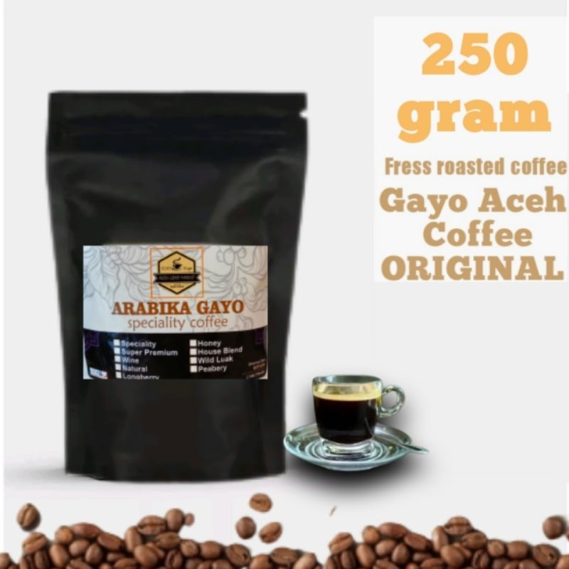 

KOPI HITAM ACEH ASLI BUBUK HALUS MURNI ARABICA GAYO ORIGINAL 250 GRAM ARABIKA GAYOH TAKENGON PROSES SEMIWASH TAMPA CAMPURAN AMPAS BAHAN KOPI SUSU SPECIAL MIX KAPAL API.