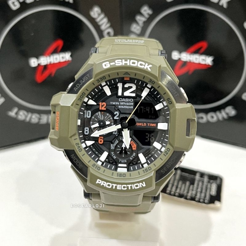 JAM TANGAN PRIA CASIO G-SHOCK GA-1100KH-3ADR GRAVITYMASTER ORIGINAL
