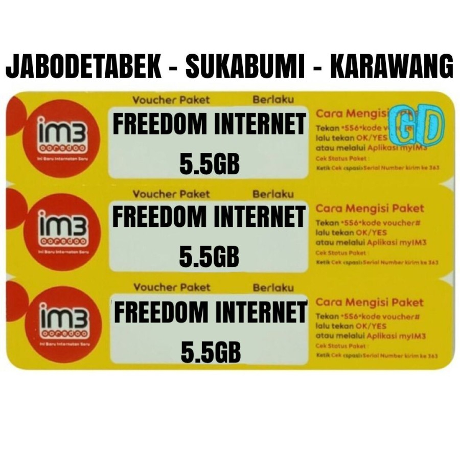Voucher Indosat Freenet 5.5GB