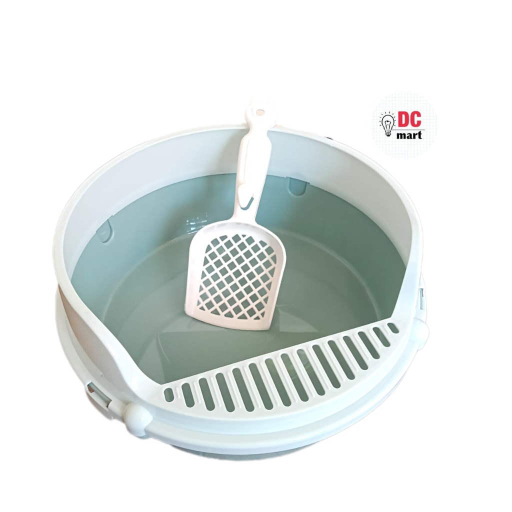 Cat Litter Box MOTIF CIRCLE Free Sendok Pasir / CLB#57  /Bak Pasir Kucing Premium