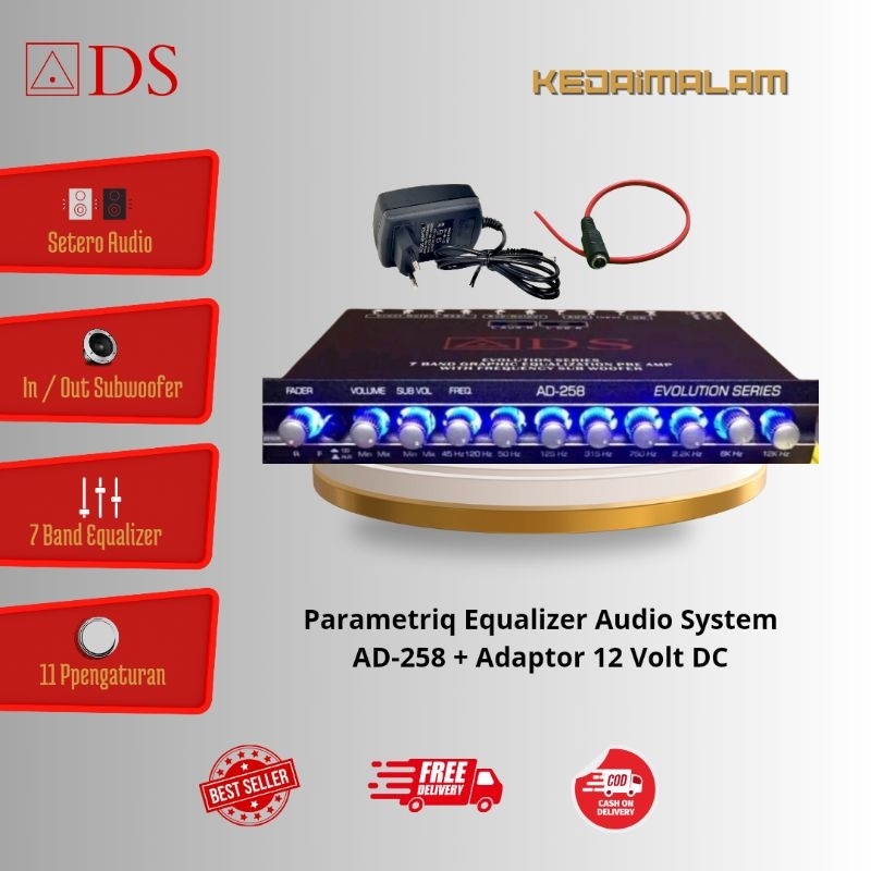 Pre Amp ADS AD-258 - ADS 258 - Preamp Parametric Equalizer Audio