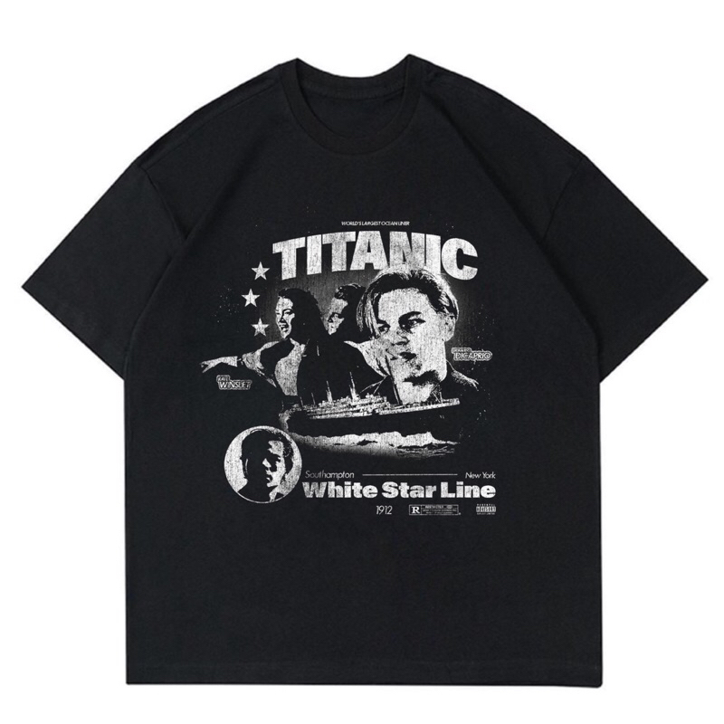 KAOS BAJU TITANIC - WHITE STAR LINE | T-SHIRT MOVIES TITANIC NOSTALGIA VINTAGE | BAJU FILM TITANIC H