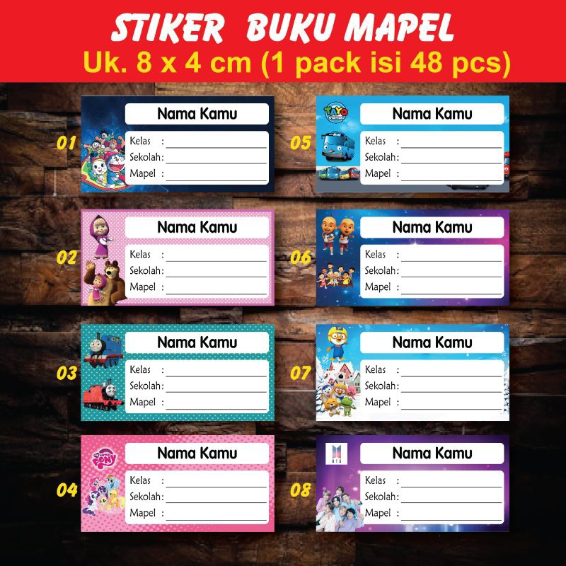 

STIKER BUKU MAPEL / STIKER LABEL NAMA / STIKER BUKU