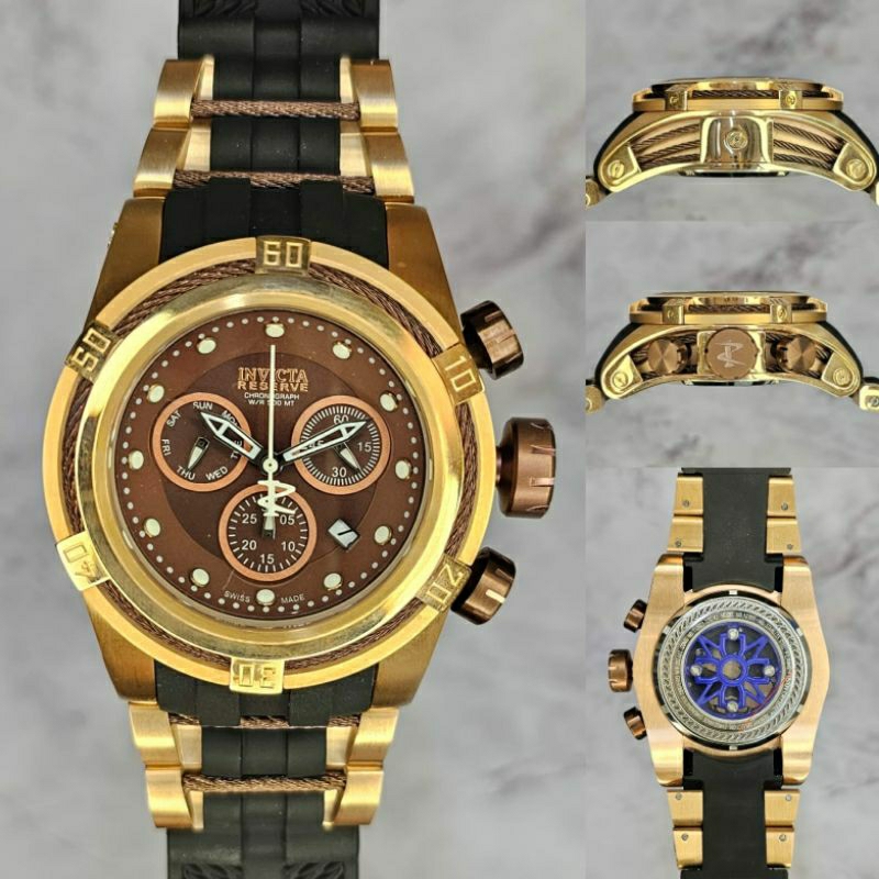 Jam tangan Pria INVICTA Reserve Bolt Rubber Japan Quartz Chronograph
