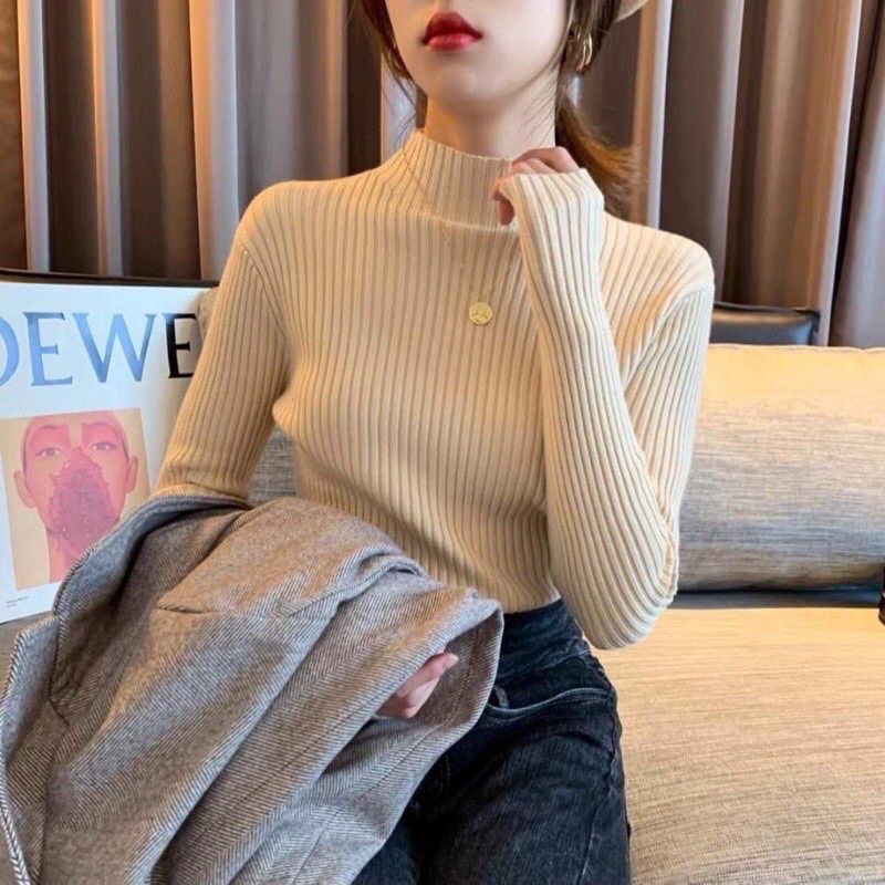 nayastore_ Inner rajut baju wanita rajut lengan panjang turtleneck - atasan wanita - manset