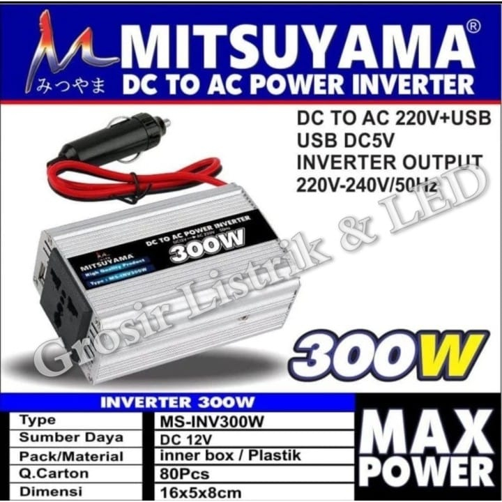 Power Inverter DC Ke AC Merek Mitsuyama 300W / 500W / 1200W