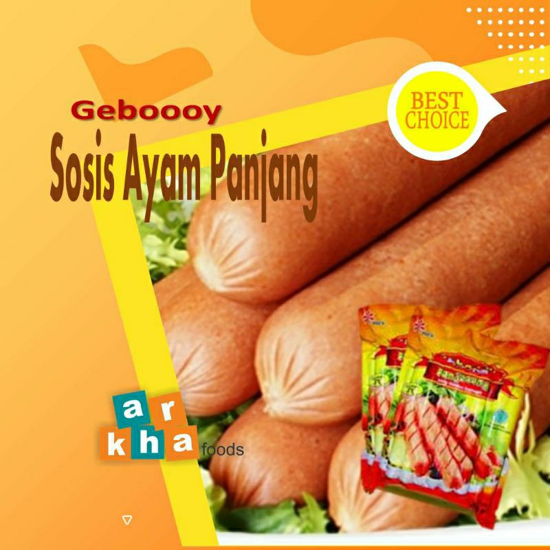 

Geboooy Sosis Ayam Long Putih 500gr / Geboy Long / Sosis Panjang