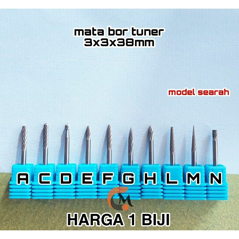 1 biji mata bor tuner kerok adp 3x3mm pendek searah
