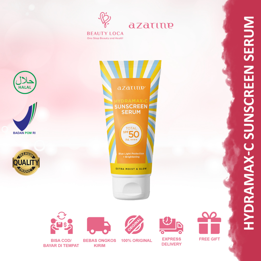 	 Azarine Hydramax-C Sunscreen Serum SPF50 PA++++ 40ml Sunscreen kulit kering	