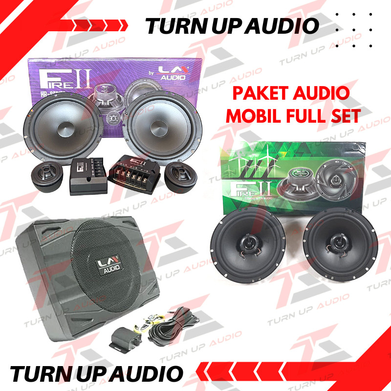 Paket audio mobil full set SPEAKER LM audio original garansi speaker harian mobil