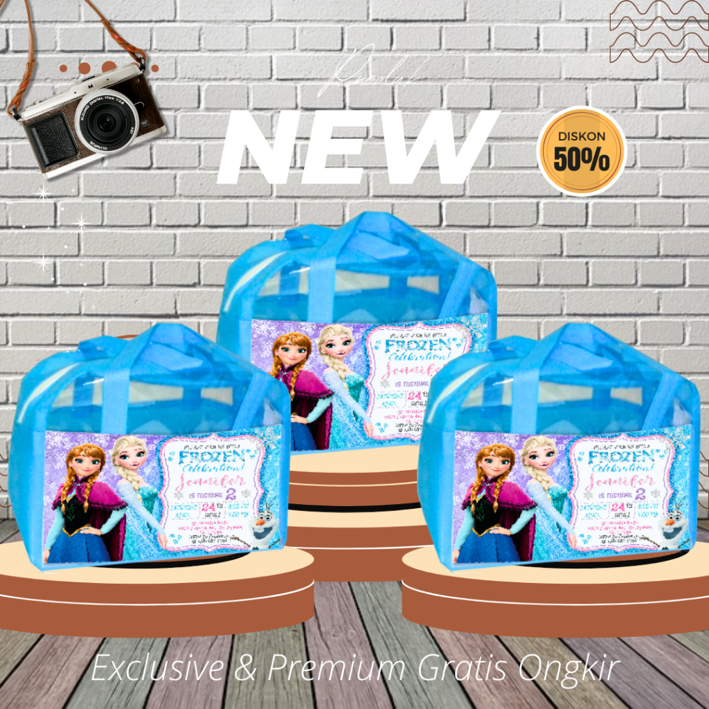 

TAS ULTAH FROZEN RESLETING JINJING PREMIUM GOODIE BAG MURAH FROZEN BIRU / TAS ULTAH / TAS ULANG TAHUN