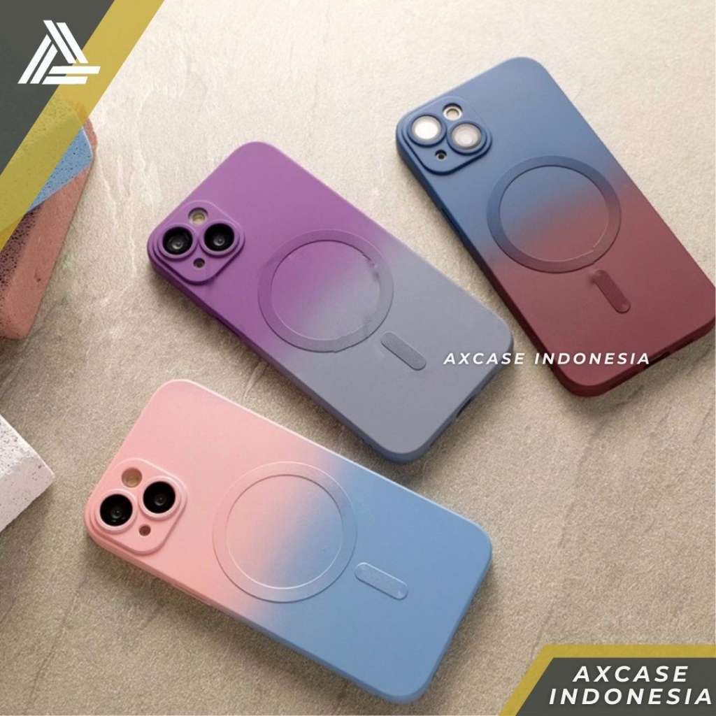 Luxury Gradient Magsafe Case iPhone X XR XS 11 12 13 PRO MAX MINI Lens Protector Full Cover Soft Cas