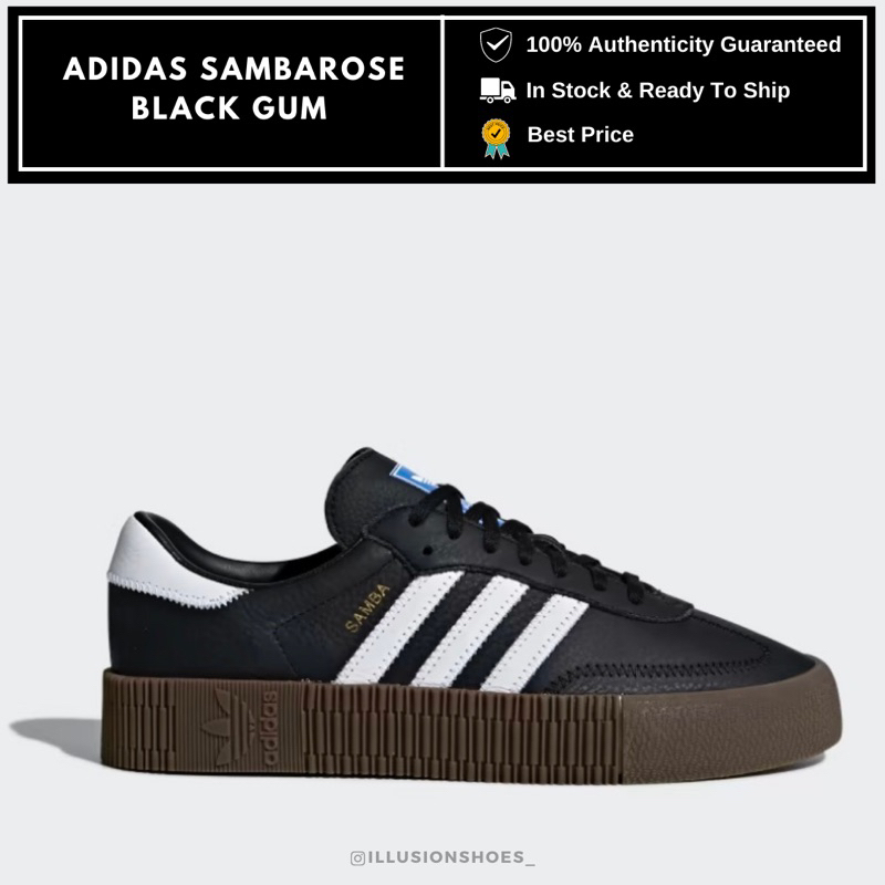 Adidas Sambarose Black Gum - 100% Original Resmi