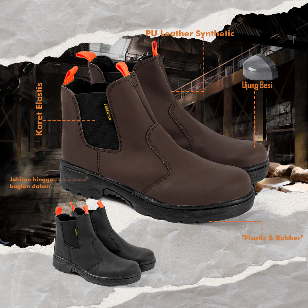 SEPATU SAFETY BOOTS PRIA SAFETY SHOES COWOK TOURING TRACKING UJUNG BESI KERJA PROYEK LAPANGAN SEFTY 