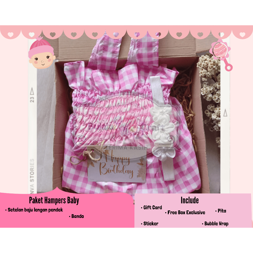 

Hampers Kado Gift Box Baby New Born 0-12 Month Setelan Anak Afina