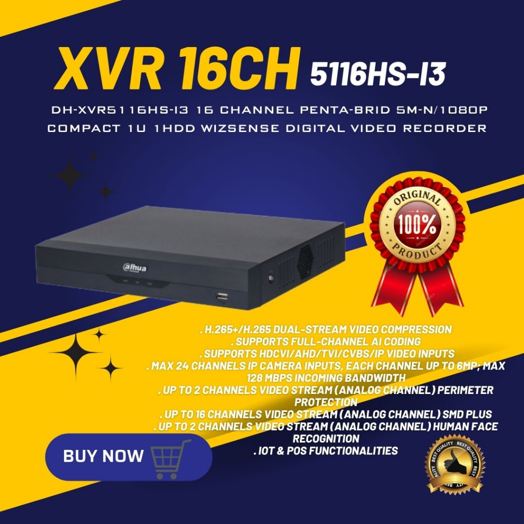 XVR 16CH DAHUA 5116H-i3