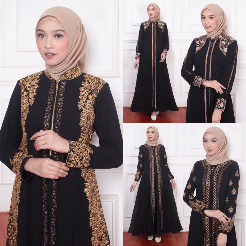 RINA BUSANA - COD - (BUSUI) Gamis Abaya Turkey Terbaru 2023 - Baju Abaya Mewah - Abaya Turki Hitam -