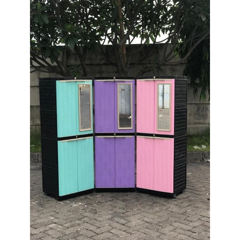 LEMARI PLASTIK/ LEMARI PLASTIK +KACA / LEMARI PLASTIK TABITHA / LS2P / LEMARI PAKAIAN PLASTIK