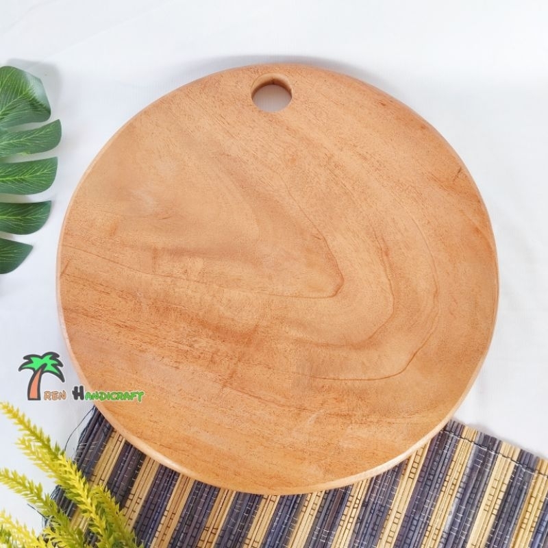 ARENHANDICRAFT Talenan lubang bulat kayu mahoni
