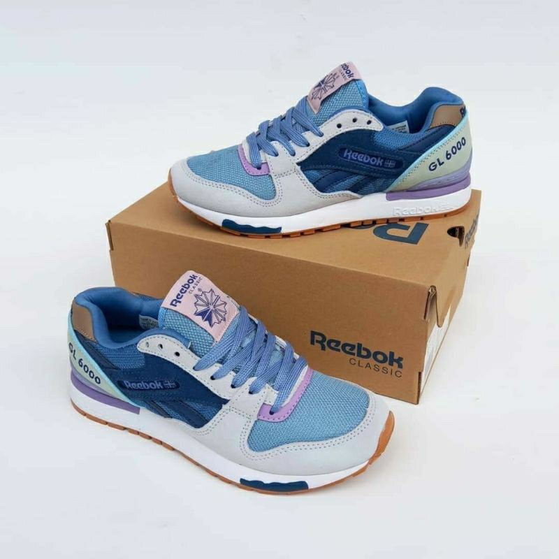 SEPATU SNEAKERS WANITA-SEPATU REEBOK GL 6000 PURPLE 100%ORIGINAL_SEPATU IMPORT WANITA