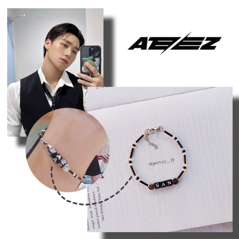ATEEZ SAN Bracelet - Gelang SAN ATEEZ - KPOP - Korean Style - Gelang Manik Beads