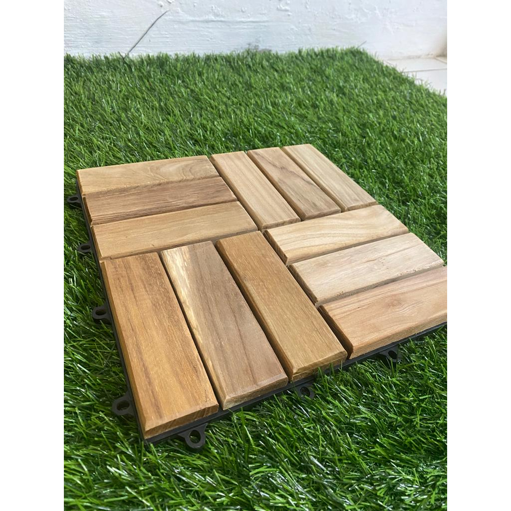 Decking Tile kayu jati - Ubin Kayu jati - lantai kayu jati - lantai kayu outdoor