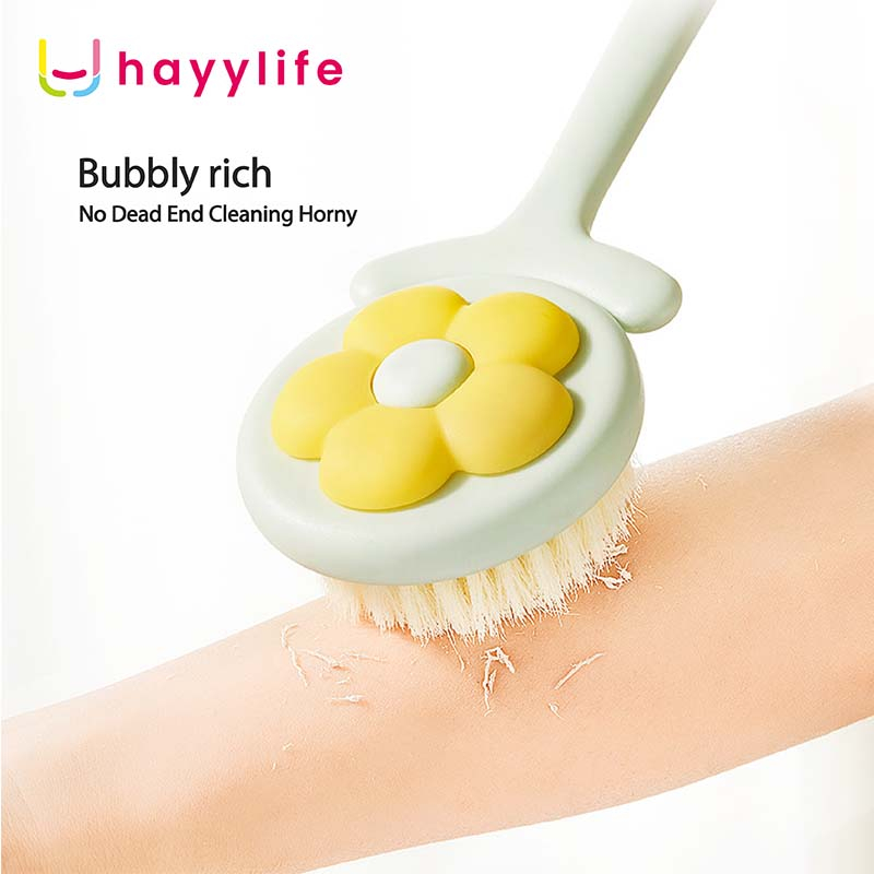 SOOKA Sikat Mandi bentuk Bunga  - Sikat Mandi bentuk bunga untuk menggosok bagian punggung dengan gagang panjang dan bulu lembut yang ramah terhadap kulit tubuh HL-BAB864