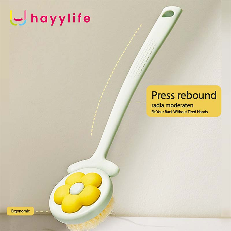 SOOKA Sikat Mandi bentuk Bunga  - Sikat Mandi bentuk bunga untuk menggosok bagian punggung dengan gagang panjang dan bulu lembut yang ramah terhadap kulit tubuh HL-BAB864