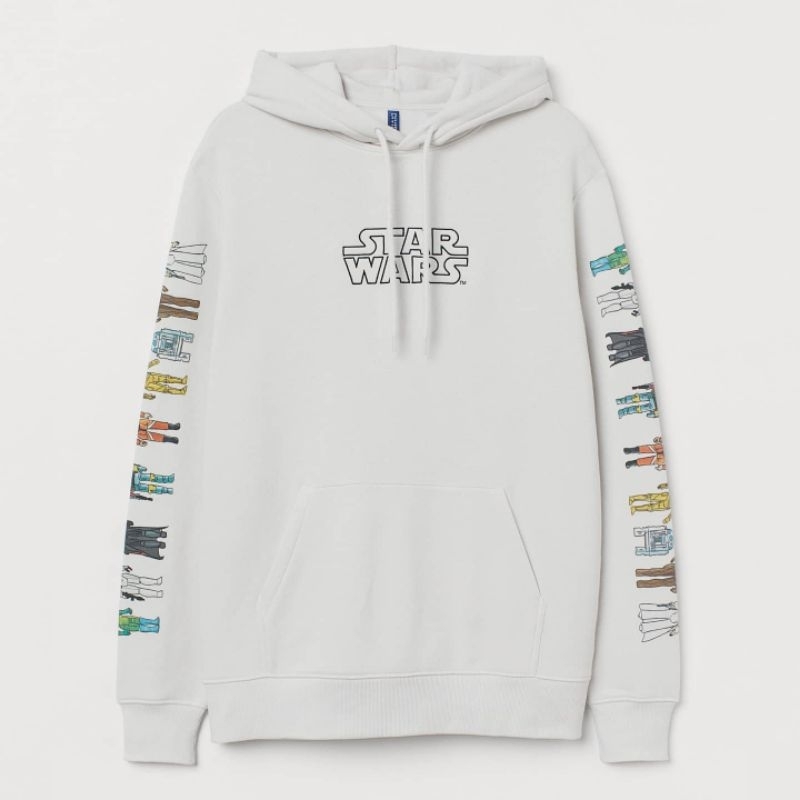 HnM h&m hoodie star wars white/putih