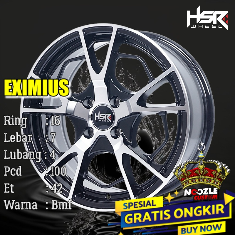 VELG MOBIL BRIO AGYA R16 TYPE HSR EXIMIUS RING 16 PELEK RACING TERBARU PCD 100