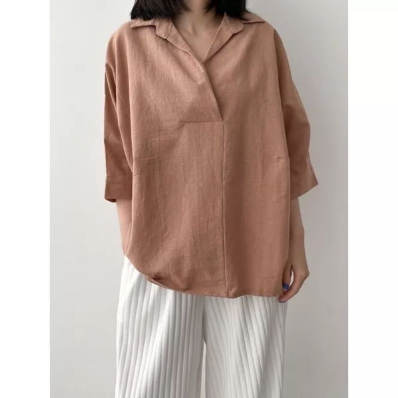 Blouse Linen- Atasan wanita linen premium