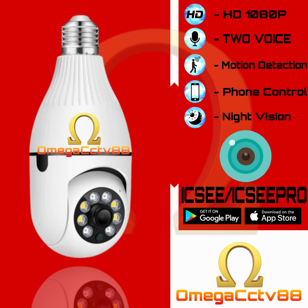 cctv lampu bohlam icsee / xmeye kamera cctv lampu wifi 8MP