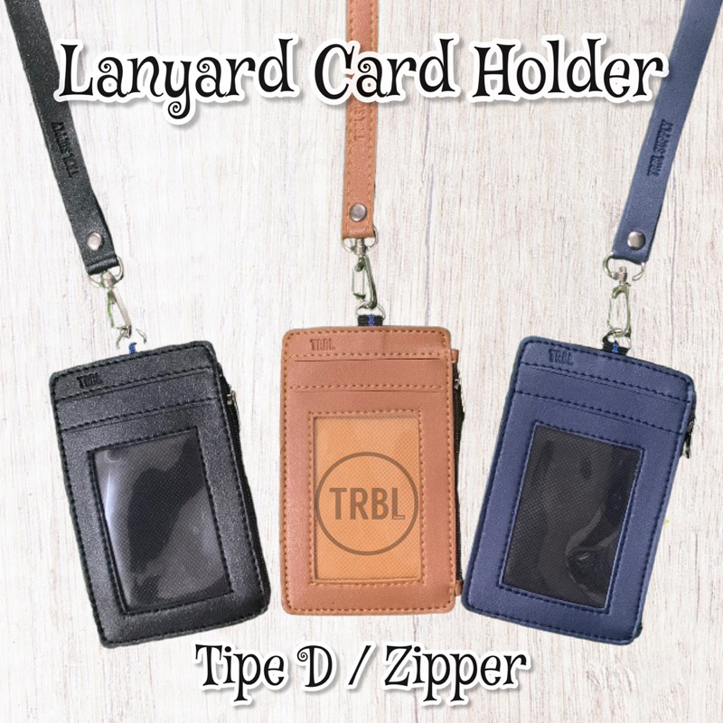 

Zipper Card Holder - Dompet Kartu Unisex Pria Wanita - Card Holder Kulit - Gantungan Id Card Sleting samping Coklat