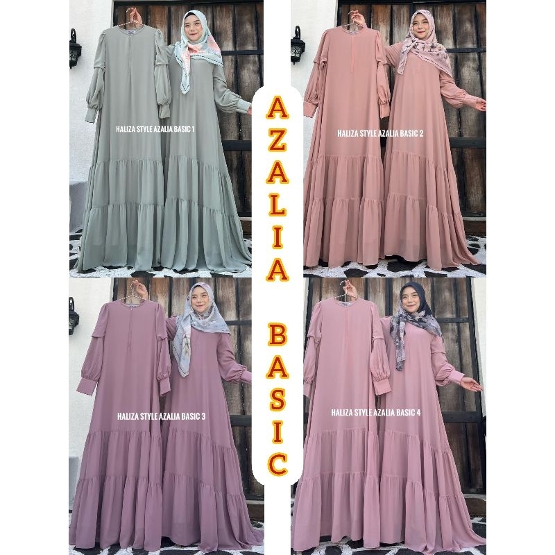 AZALIA BASIC ABAYA SET SCARF GAMIS DAILY DRESS BY HALIZA SYARI