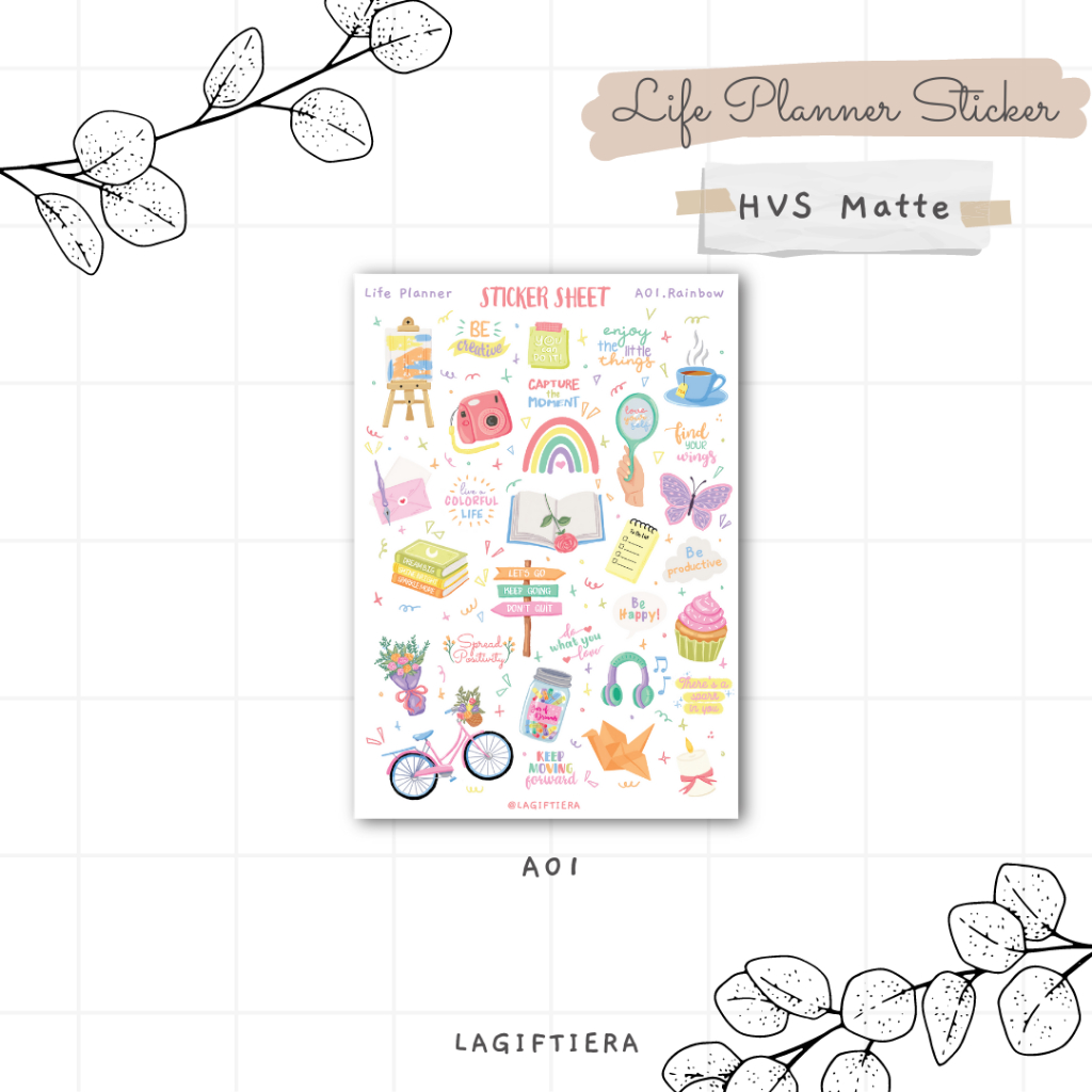 

[LAGIFTIERA] Life Planner Sticker Sheet Stiker Scrapbook Planner Aesthetic