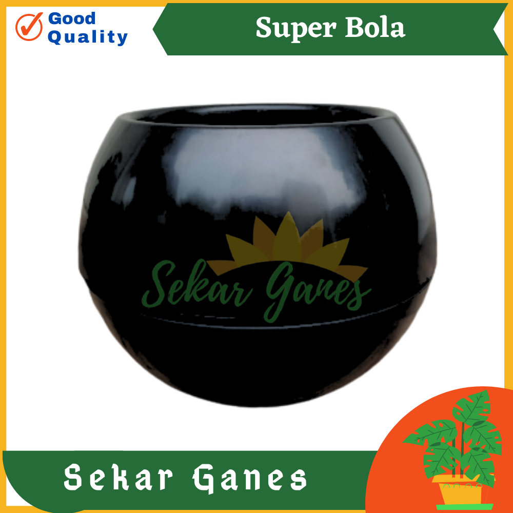BEST SELLER Pot Super Bola POT BOLA VIENNA 18 CM 676 BESAR Pot Bunga Tanaman Motif Bola Warna Hitam