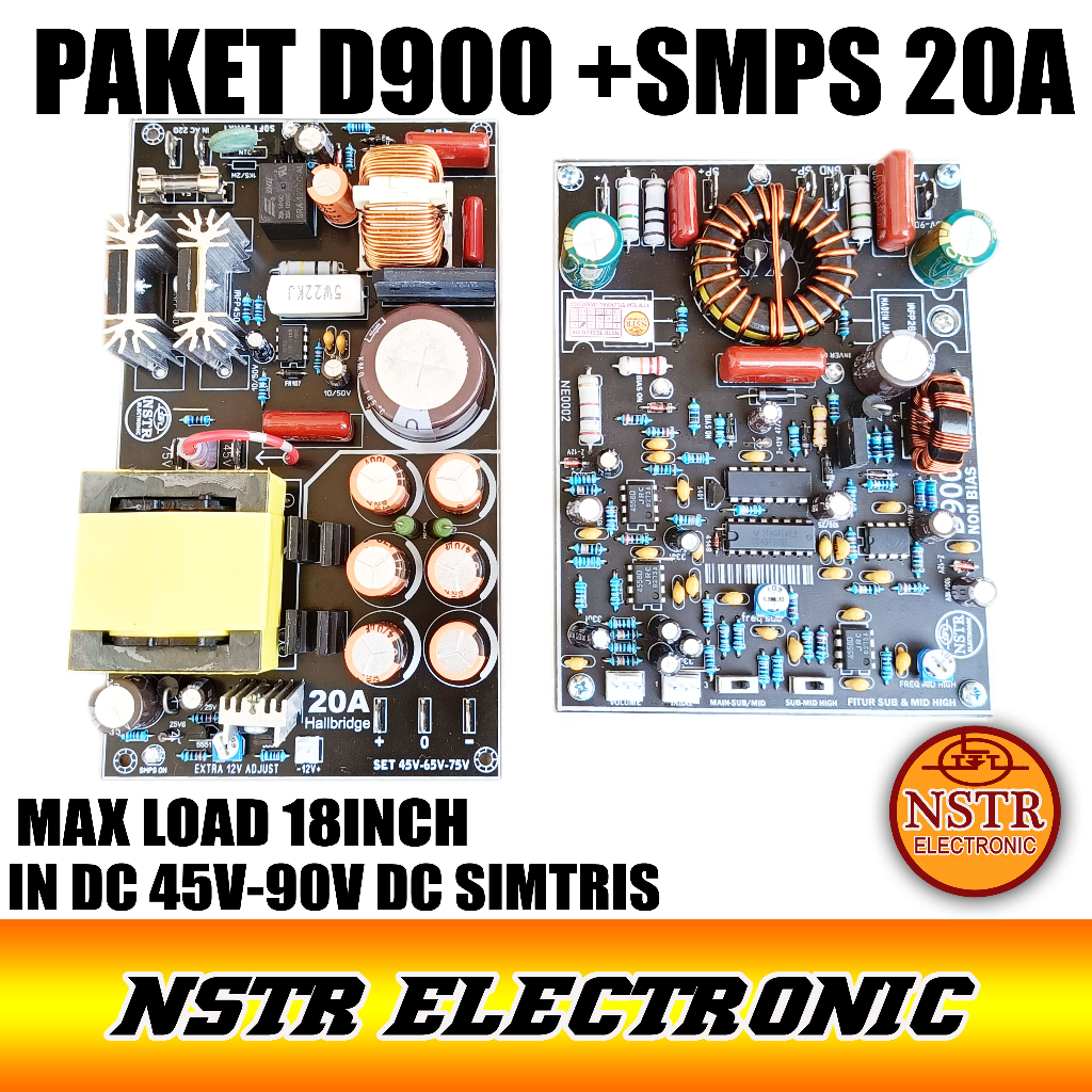 PAKET AUDIO D900 NON BIAS DENGAN SMPS 20A