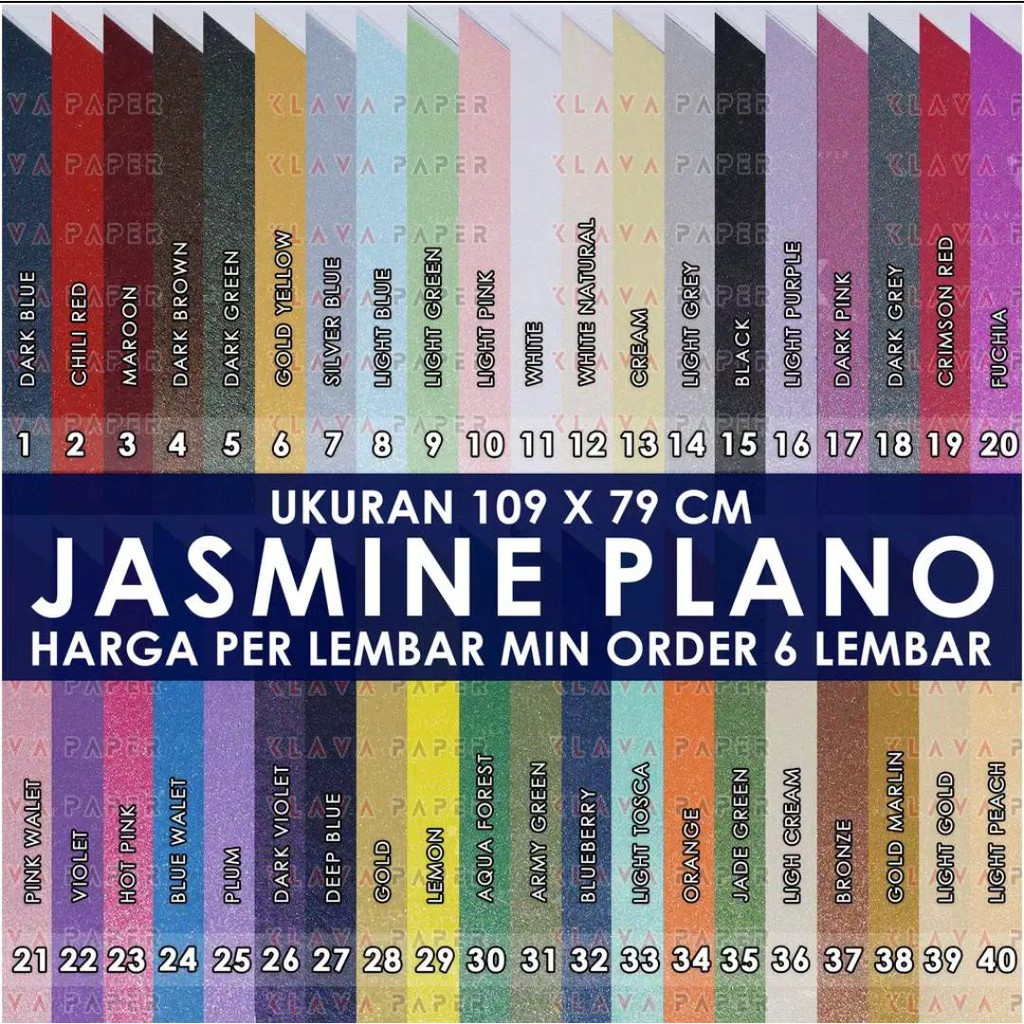 

Kertas JASMINE LIGHT COLOUR ukuran F4 / A4