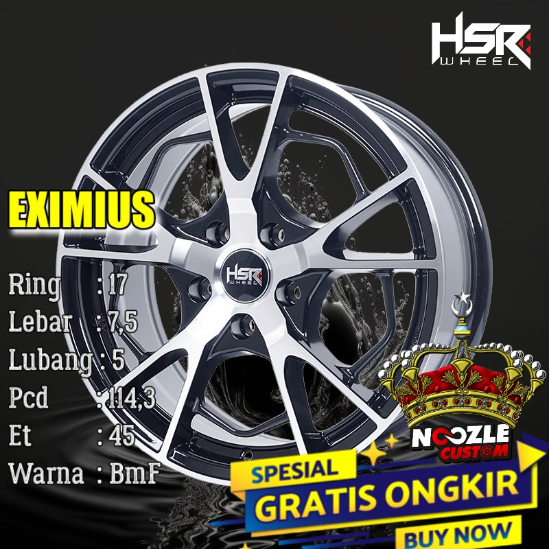 VELG MOBIL HSR TERBARU RING 17 TYPE EXIMIUS PELEK RACING LUBANG 5 HSR R17