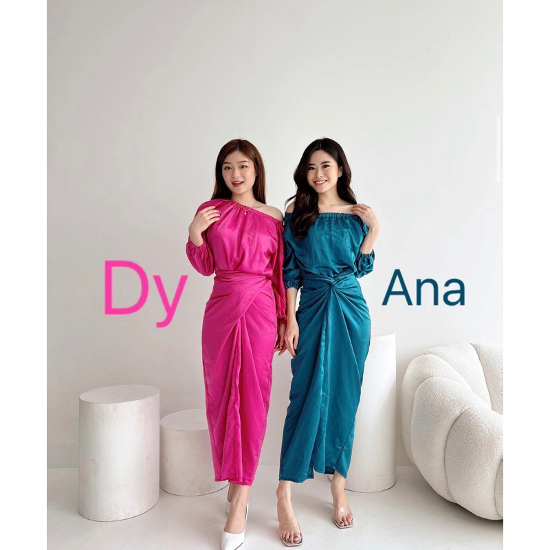 DYNA DRESS IKAT SIMPLE POLOS PREMIUM ALA KOREA SIMPLE POLOS EC 9367 / GAUN DRESS MAXI SIMPLE / DRESS