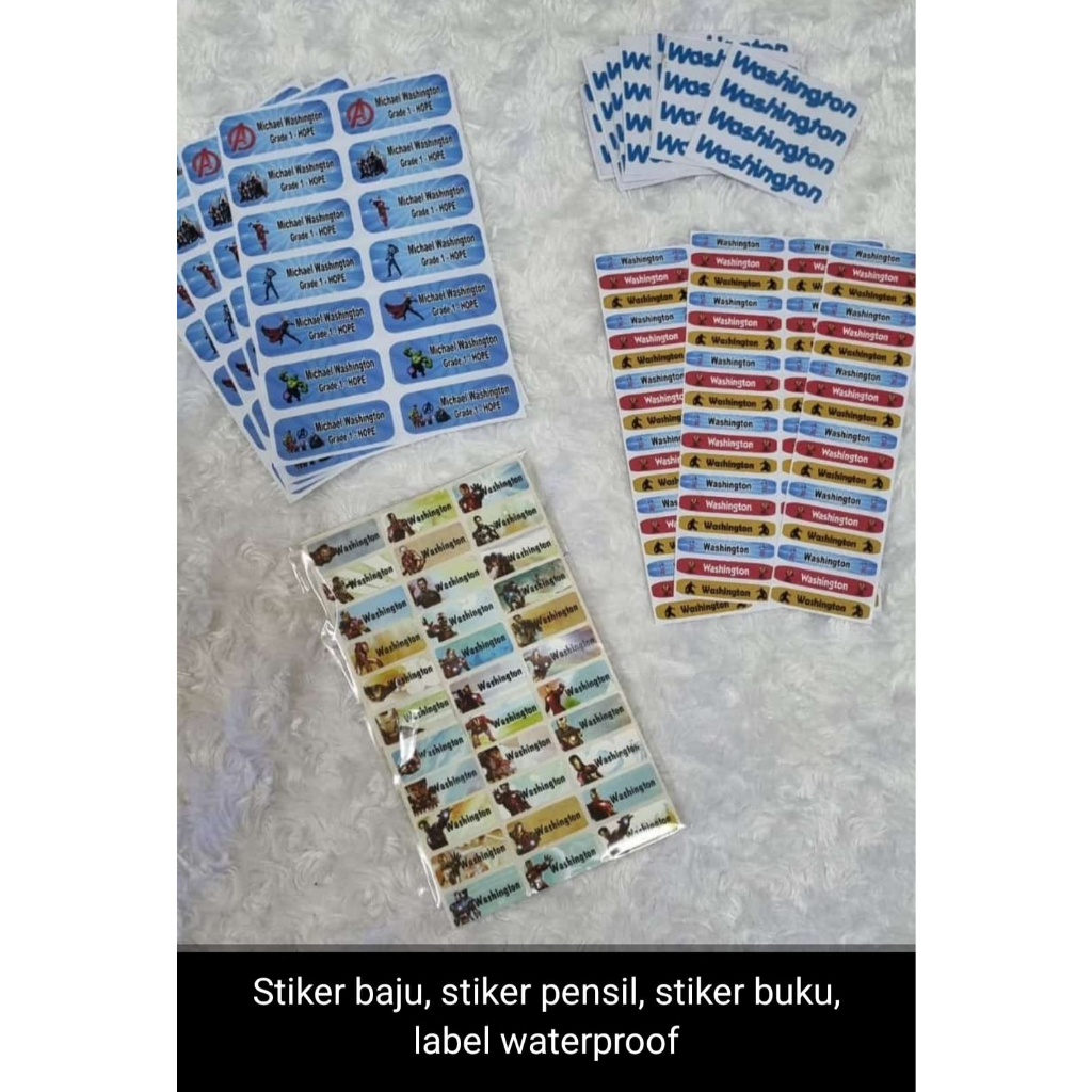 

OPEN ORDER label nama / stiker pensil / stiker baju,/stiker buku / Label Nama Custom for BACK To School