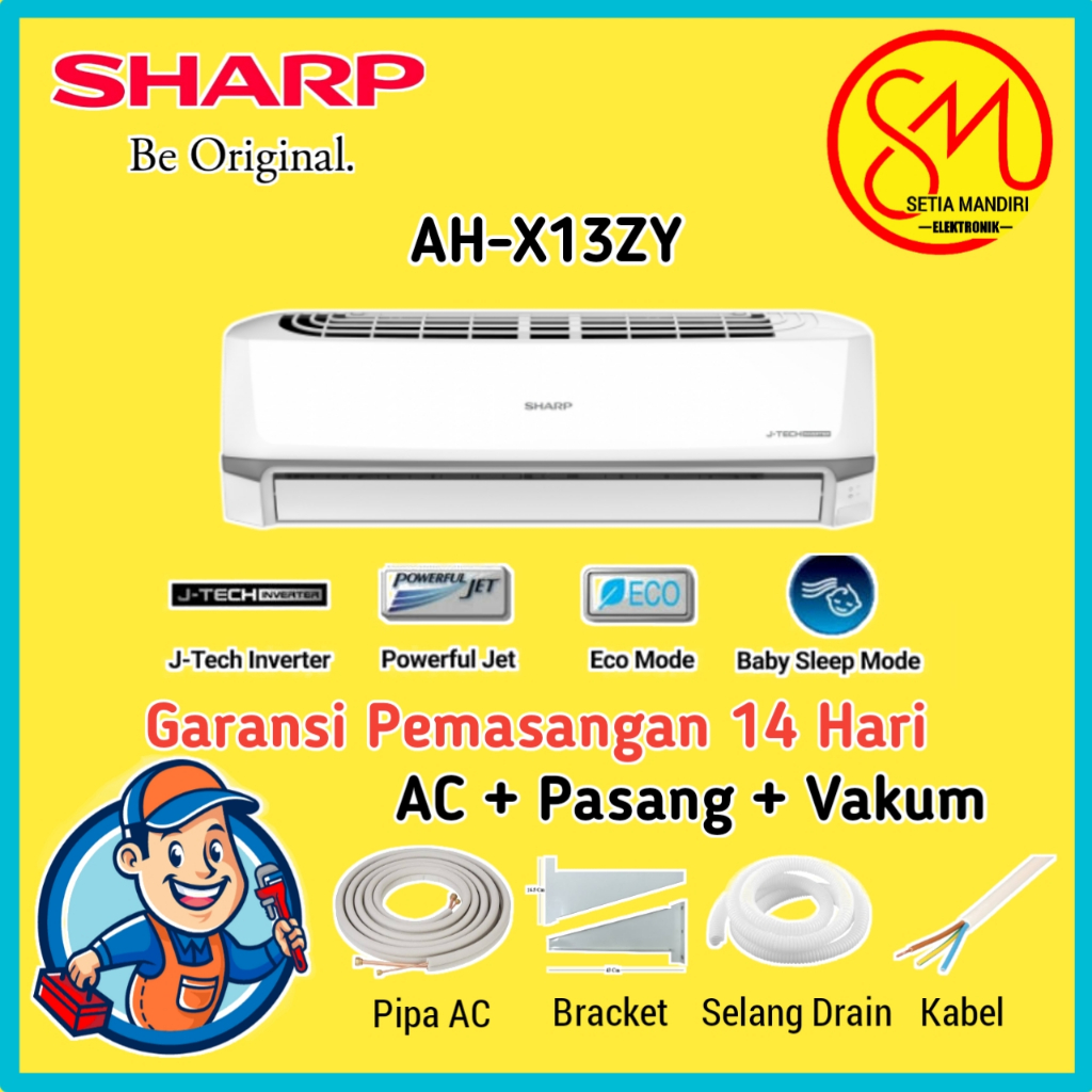 AC SHARP 1.5PK Inverter AH-X13ZY AC Split Air Conditioner 1.5 PK