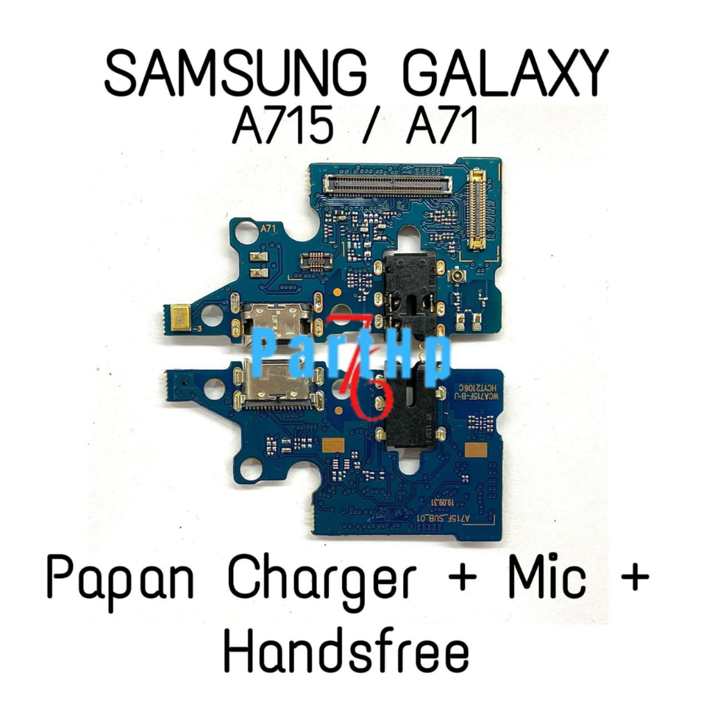 Konektor PCB Connector charger + Mic + Handsfree Samsung Galaxy A715/A71 - Pcb papan charger