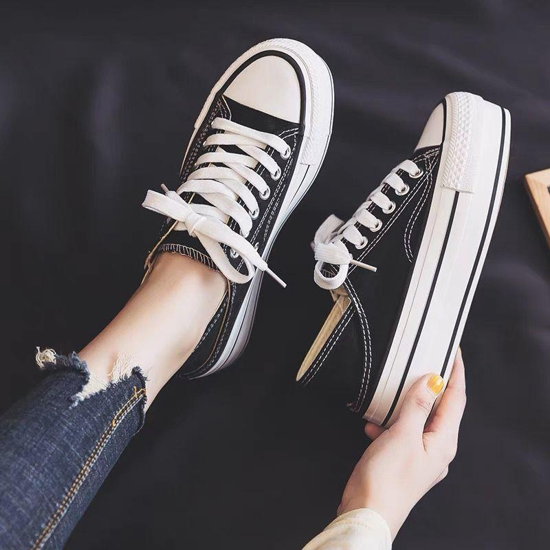 Sepatu Wanita Sneakers Korea Casual Kanvas Tali