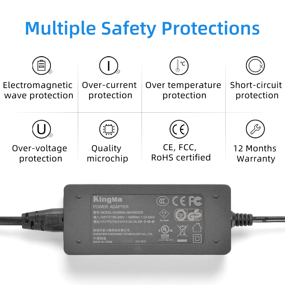 KINGMA Smart 3-Slot Charger Sony NP-F970 NP-F550 + Fast Adaptor