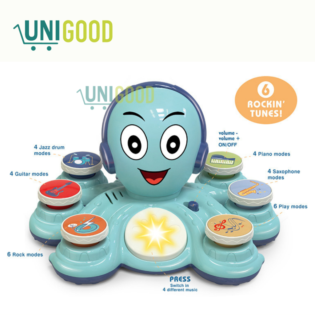 UNIGOOD - Mainan Edukasi Musik Anak DJ Octopus Rock Kado Anak