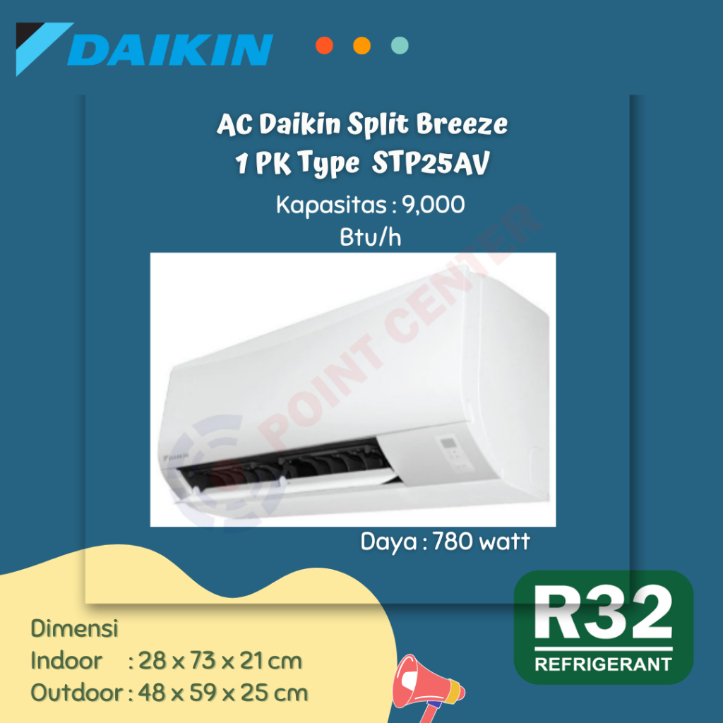 TERMURAH AC DAIKIN STP 25 1 PK BREEZE SPLIT STANDAR STP25AV (FTP25AV14 1PK)